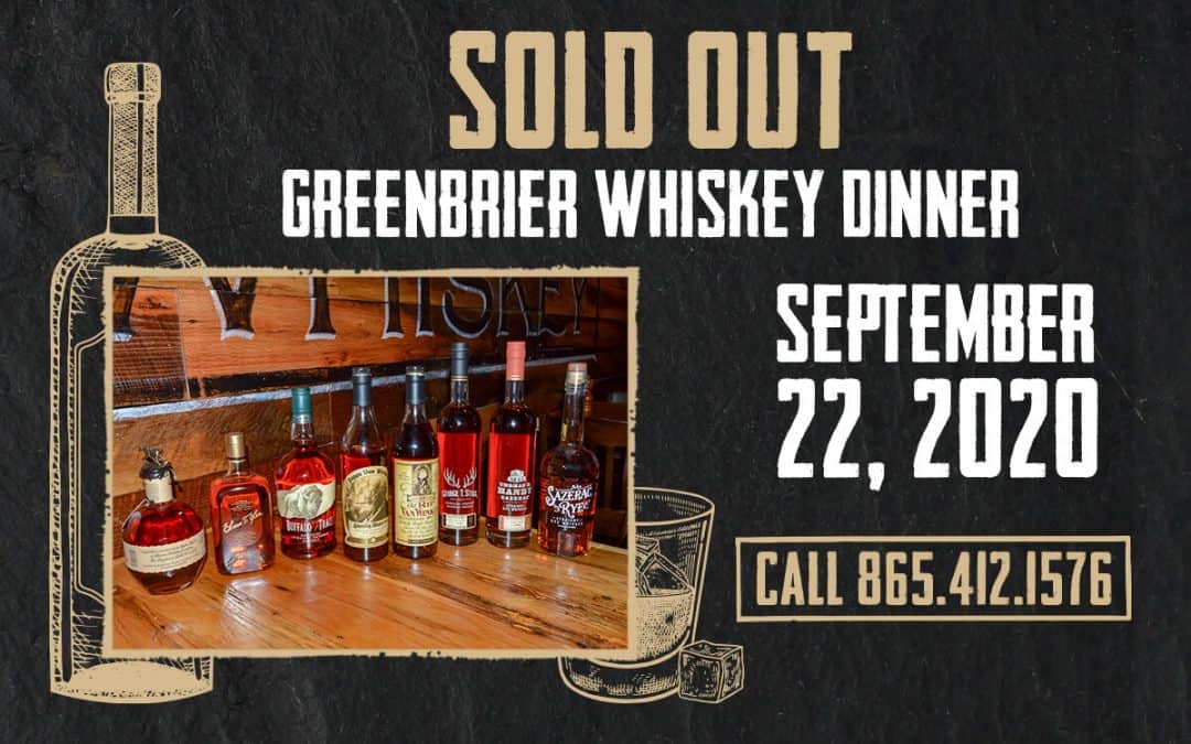 SOLD OUT Sazerac Whiskey Dinner on Sept. 22